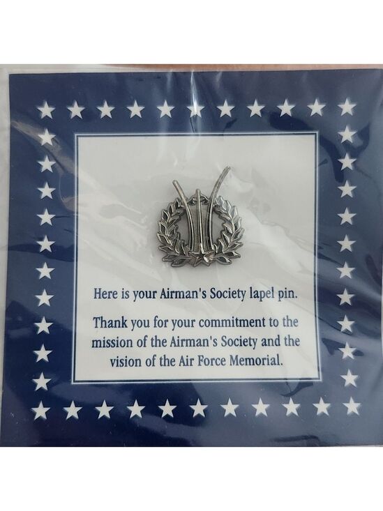 afa Other - NWT Airman's Society Air Force Memorial Lapel pin sealed US silver tone
